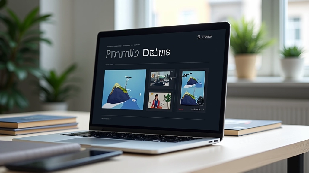 Apresentação em tela com mockup de projeto de animação e design gráfico profissional